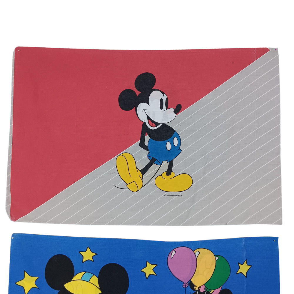 Vintage Disney 80s Pillocases Set of 2 Standard Size Mickey and Minnie - Picture 6 of 16